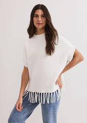 Myleene Fringe Knit - Ivory