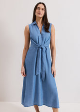 Becky Chambray Dress - Blue