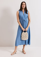 Becky Chambray Dress - Blue