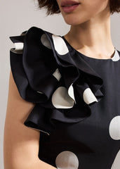 Joslyne Spot Dress - Black/Ivory