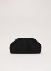 Suede Clutch Bag - Black