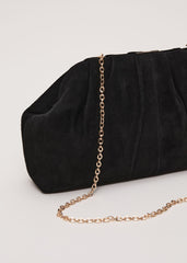 Suede Clutch Bag - Black
