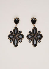 Stone Drop Earrings - Black