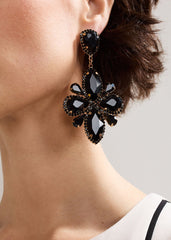 Stone Drop Earrings - Black