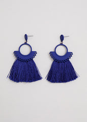 Tassle Earrings - Blue
