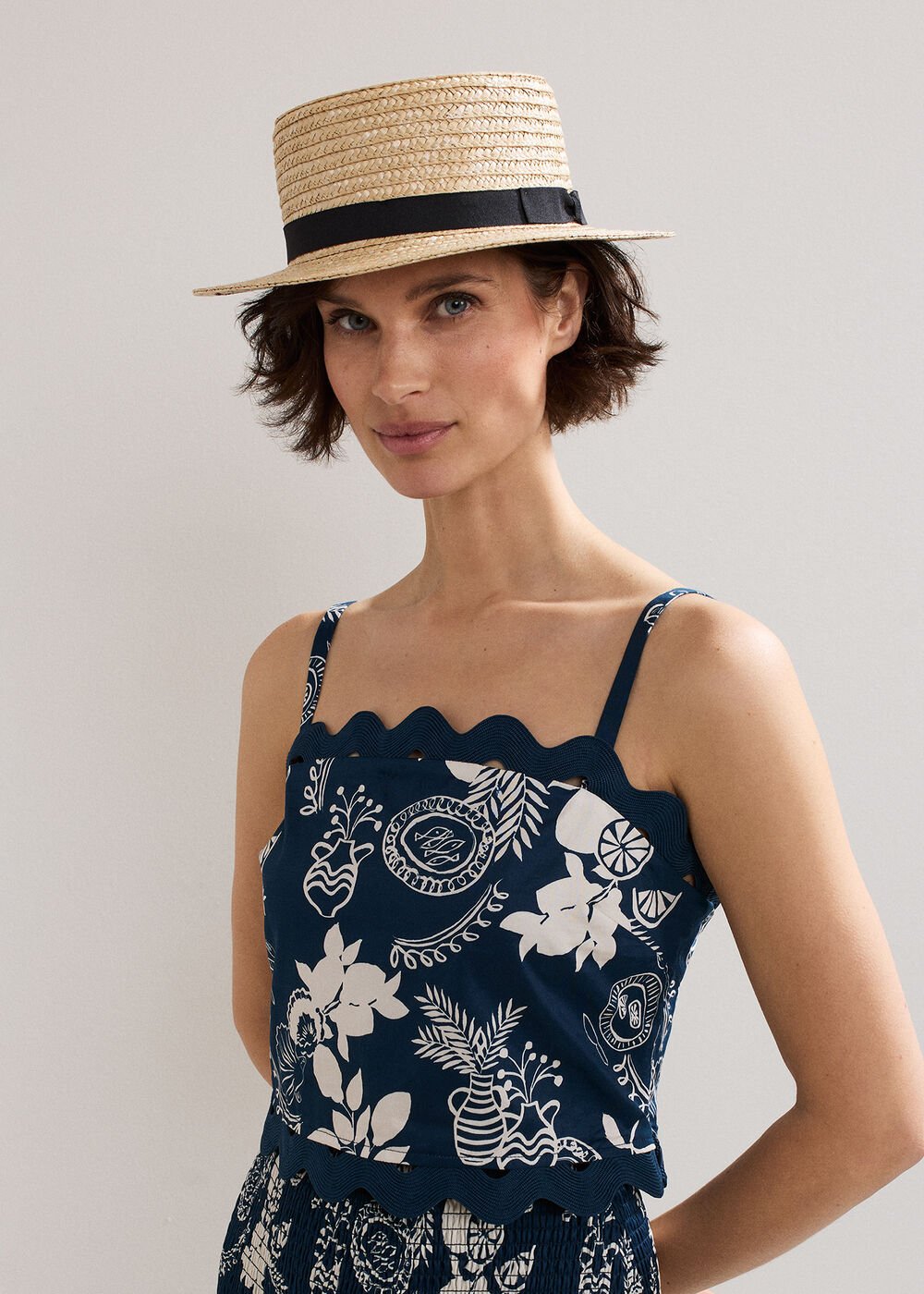 Casual Straw Boater - Neutral