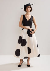 Delie Spot Dress - Black/Ivory