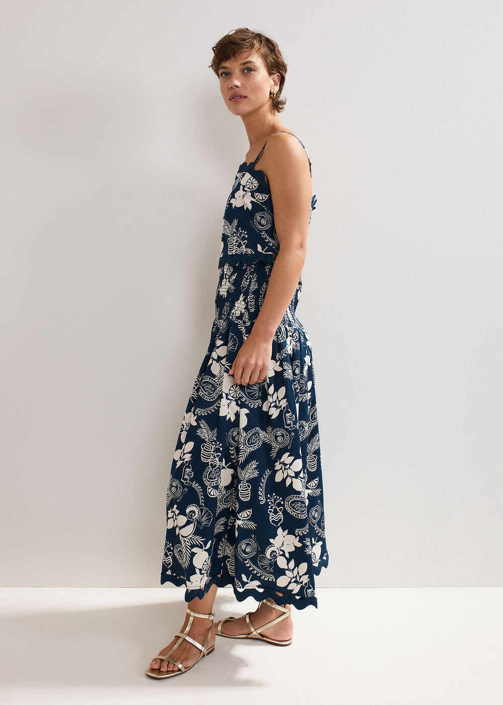 Evalina Print Skirt - Blue