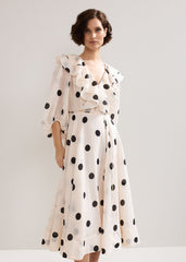 Jaqlyn Spot Dress - Cream