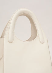 Leather Square Tote - Ivory