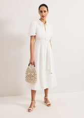 Carlotta Linen Dress - White