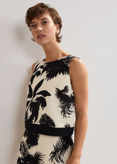 Vittoria Beaded Top - Black/Ivory