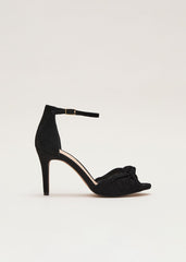 Suede Knotted Sandal - Black