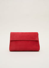 Suede Clutch Bag - Coral