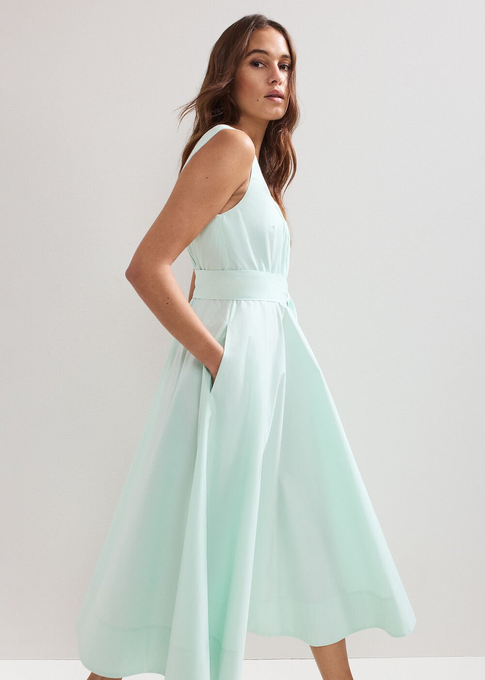 Melinda Midi Dress - Pale Green
