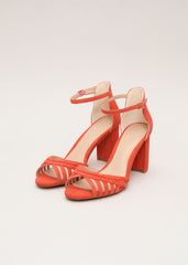 Block Heel Sandals - Orange