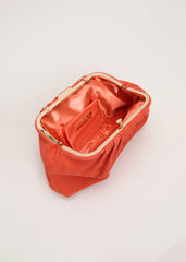 Suede Clutch Bag - Orange