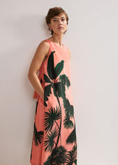 Leila Palm Dress - Coral
