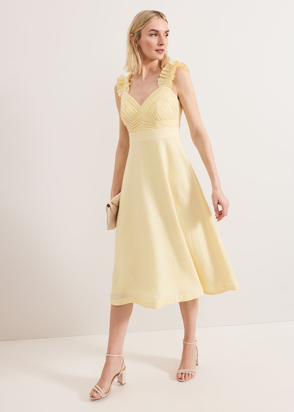 Hannah Linen Dress - Yellow