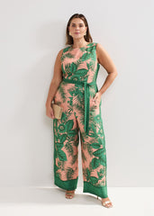 Cyra Palm Jumpsuit - Coral