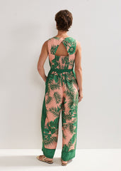 Cyra Palm Jumpsuit - Coral