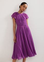 Gwen Textured Dress - Purple