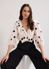 Jaqlyn Spot Blouse - Pink