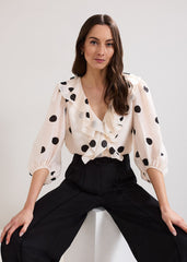 Jaqlyn Spot Blouse - Pink