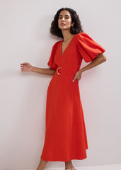Zarah Midi Dress - Orange
