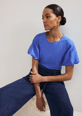 Tate Puff Sleeve Top - Blue