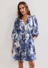 Kaya Printed Dress - Blue