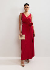 Emlyn Pleated Dress - Red
