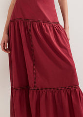 Kyla Trim Maxi Skirt - Burgundy