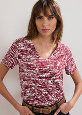 Alice Spot Print Top - Burgundy