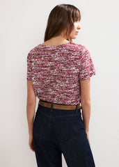 Alice Spot Print Top - Burgundy