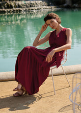 Clarissa Midi Dress - Burgundy