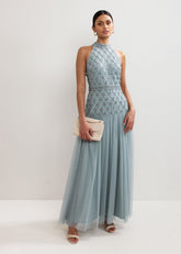 Nola Sequin Dress - Eau De Nil