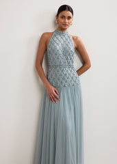 Nola Sequin Dress - Eau De Nil