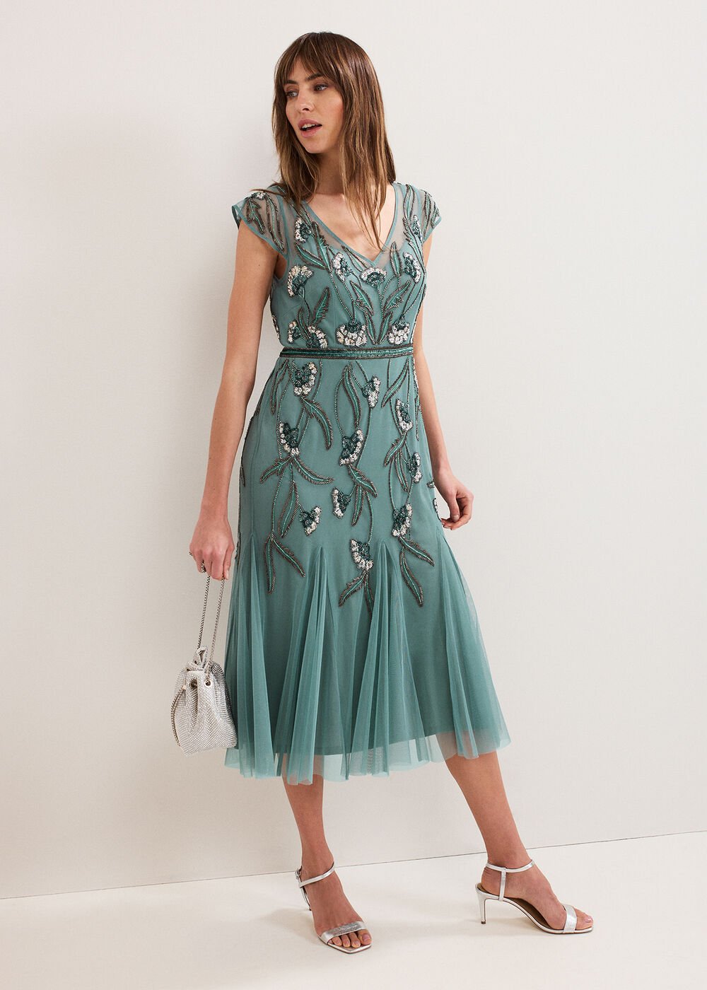 Evonne Beaded Dress - Pale Green