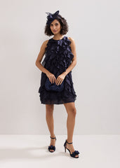 Latara Ruffle Dress - Navy