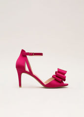 Satin Bow Sandals - Pink