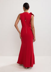 Tyra Ruffle Dress - Red