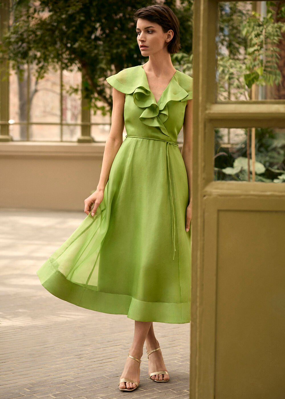 Annette Frill Dress - Green