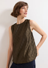 Zula Bubble Hem Top - Khaki