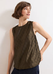 Zula Bubble Hem Top - Khaki