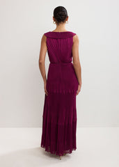 Klana Burgundy Dress - Burgundy