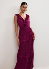 Klana Burgundy Dress - Burgundy