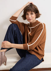 Hallie Tipped Jumper - Brown