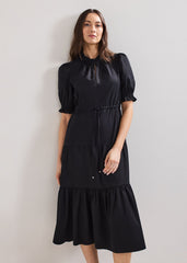 Jen Cotton Midi Dress - Black