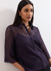 Romilly Lace Shirt - Purple